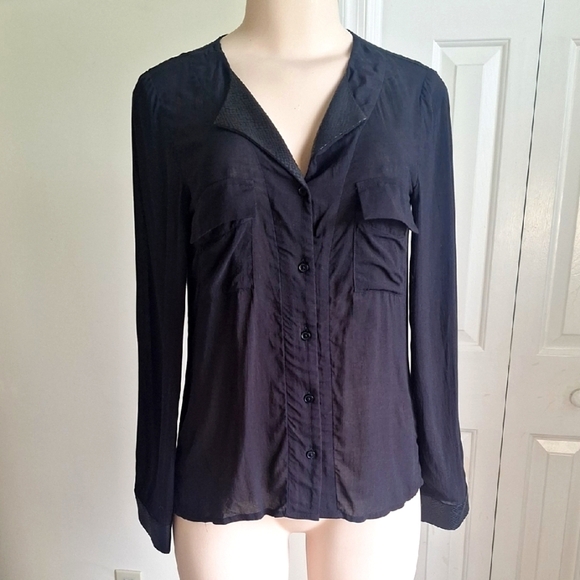 Express Tops - 3/$20 Express Women's Black Button-Up Top 100% Viscose, Size XS